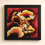 Tranh sơn mài Thanh Bình Lê hoa sen nền dát vàng/bạc size 30x30 cm thích hợp trang trí, làm quà tặng ý nghĩa — ảnh 3