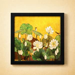 Tranh sơn mài Thanh Bình Lê hoa sen nền dát vàng/bạc size 30x30 cm thích hợp trang trí, làm quà tặng ý nghĩa — ảnh 4
