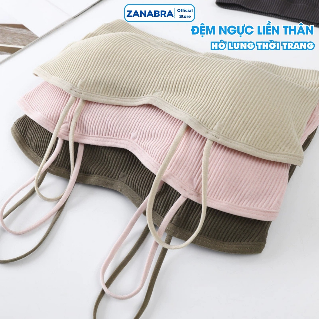 Áo Bra 2 Dây, Bra Len Tăm Cổ Tim, Áo Ngực Không Gọng Mút Mỏng ZANABRA B7719