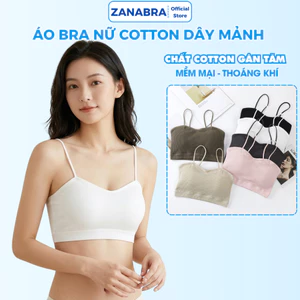 Áo Bra 2 Dây, Bra Len Tăm Cổ Tim, Áo Ngực Không Gọng Mút Mỏng ZANABRA B7719