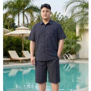 Bộ Sơ Mi Nam Bigsize 80-140kg AKYOO Cao Cấp, Chất Liệu Thoáng Mát- SET PL SET THAN