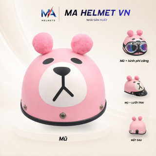 Mũ Bảo Hiểm Nửa Đầu 1/2 Tai Thú Dễ Thương MA HELMETS – Mũ Cute Hoạt Hình