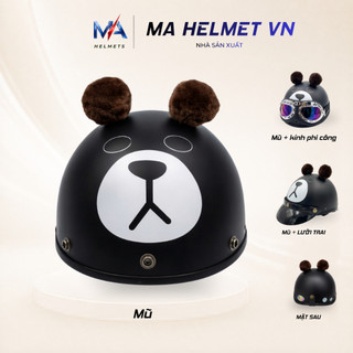 Mũ Bảo Hiểm Nửa Đầu 1/2 Tai Thú Dễ Thương MA HELMETS – Mũ Cute Hoạt Hình