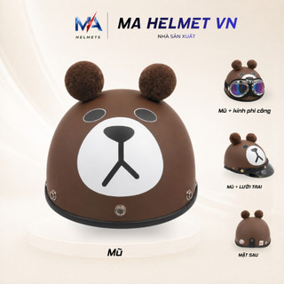 Mũ Bảo Hiểm Nửa Đầu 1/2 Tai Thú Dễ Thương MA HELMETS – Mũ Cute Hoạt Hình