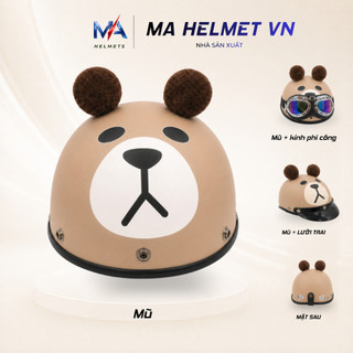 Mũ Bảo Hiểm Nửa Đầu 1/2 Tai Thú Dễ Thương MA HELMETS – Mũ Cute Hoạt Hình