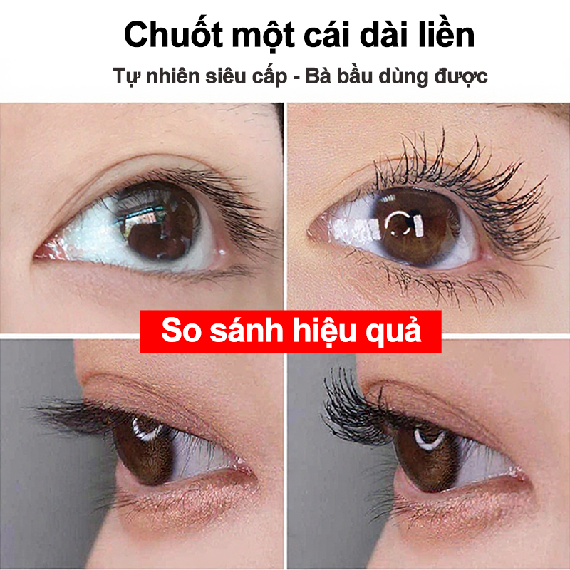 Mascara 4D, Tạo đôi mắt búp bê to tròn, Lâu trôi 24h không lem không xẹp mi, dài và dày tách bạch từng sợi