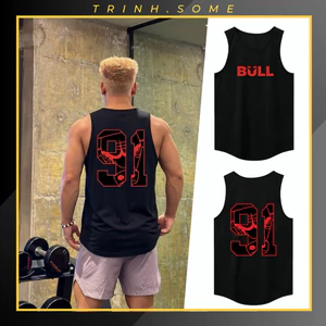 Áo Ba Lỗ Tanktop Sát Nách Thể Thao Nam Thoáng Khí Nhanh Khô Số 91 Bull Cá Tính Mạnh Mẽ. Mã: BL