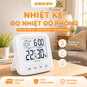 SVIP Nhiệt Kế Điện Tử Mini Emoon Đo Nhiệt Độ Phòng Cho Bé Hiển Thị LCD Rõ Nét