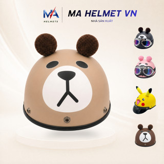 Mũ Bảo Hiểm Nửa Đầu 1/2 Tai Thú Dễ Thương MA HELMETS – Mũ Cute Hoạt Hình
