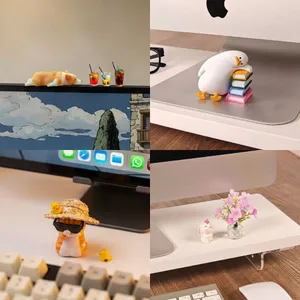 Bộ sưu tập mô hình trang trí chân màn hình máy tính, decor góc làm việc, bàn học, tủ sách, kệ gỗ