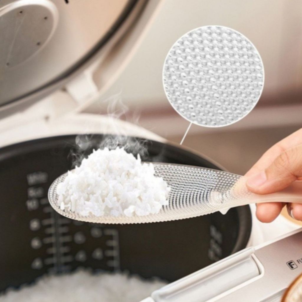Muỗng Xới Cơm Chống Dính ALOHOME Cán Cầm Tiện Lợi, Vá Xới Cơm Nhựa Trong Suốt Đa Năng
