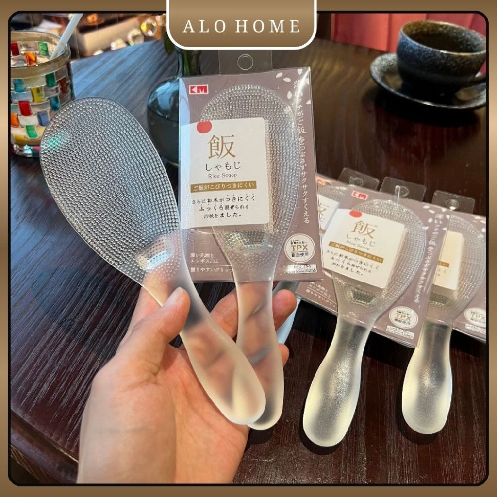 Muỗng Xới Cơm Chống Dính ALOHOME Cán Cầm Tiện Lợi, Vá Xới Cơm Nhựa Trong Suốt Đa Năng