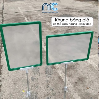 Bộ khung chân đế để bàn, Bộ khung chân thép kẹp bảng sale, bảng giá - Bộ chân đế + Khung nhựa + Màng PVC