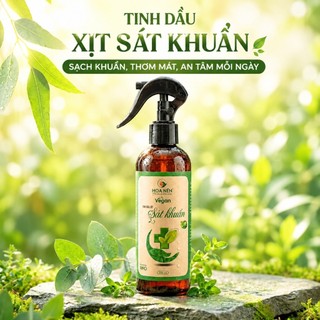 Tinh dầu Xịt Khử Kh.uẩn 200ml - Tinh dầu Hoa Nén - Vegan - theo công thức WHO dịu nhẹ da tay