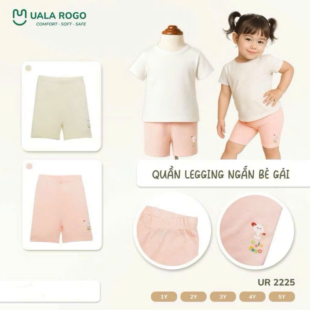 {9-24kg; 1-5Y} Quần Legging Cotton Cộc BG Uala UR2225