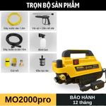 Máy Xịt Rửa Xe Gia Đình Có Núm Chỉnh Áp Mo2000pro - Xịt Rửa Ô Tô, Xe Máy, Sân Vườn, Rong Rêu, Tưới Cây - Lõi Đồng 100% — ảnh 2