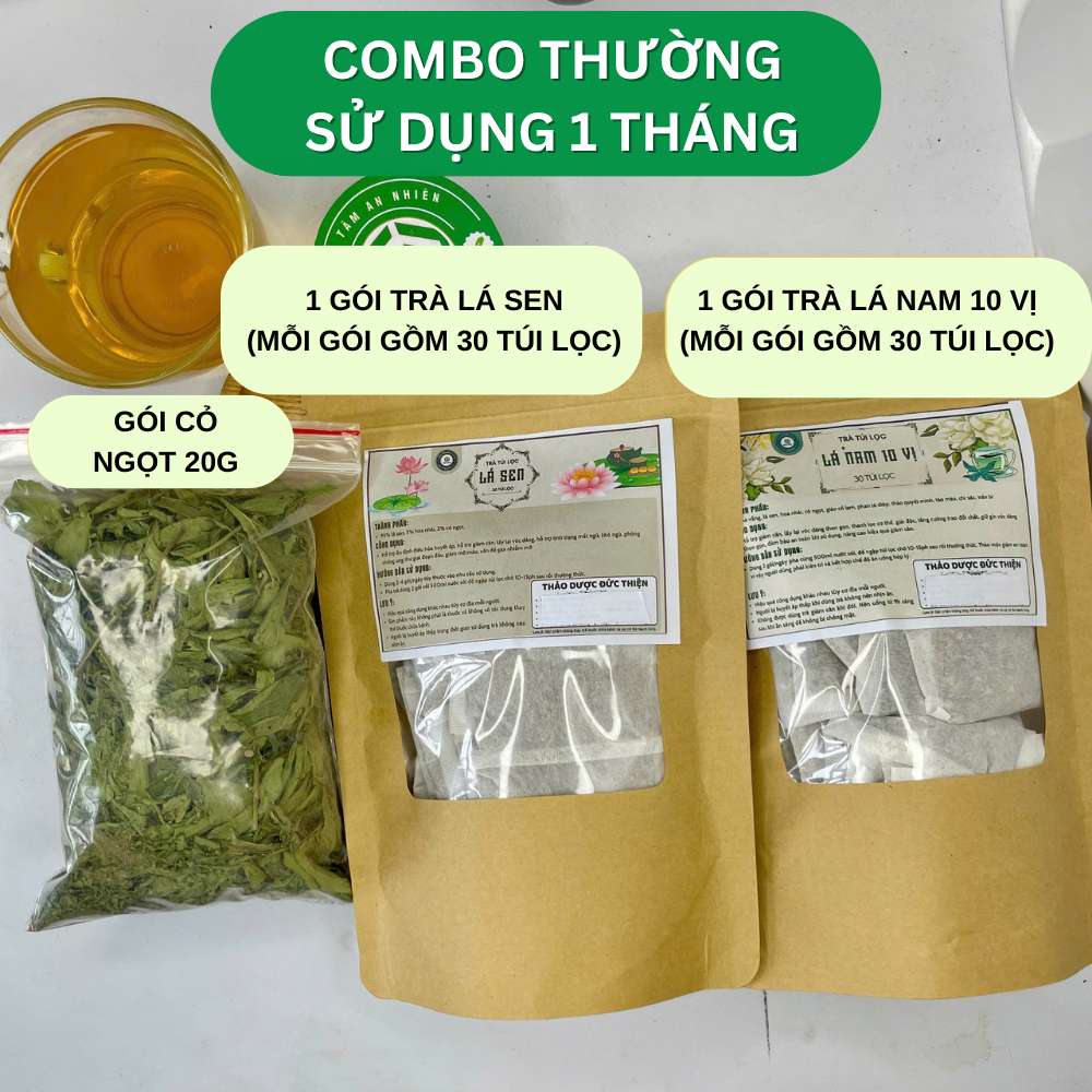 Combo Trà Lá Sen và Trà Lá Nam 10 Vị - Trà Thảo Mộc Đức Thiện