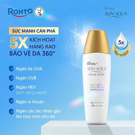 Sữa chống nắng dưỡng da trắng mịn Sunplay Skin Aqua Clear White 25g