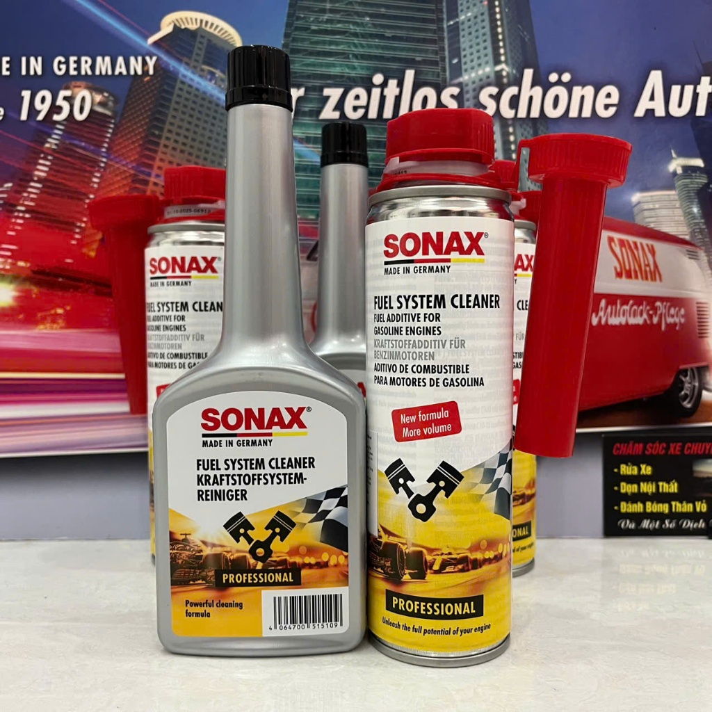 phụ gia làm sạch hệ thống xăng, súc béc xăng cho xe ô tô - SONAX Fuel ...