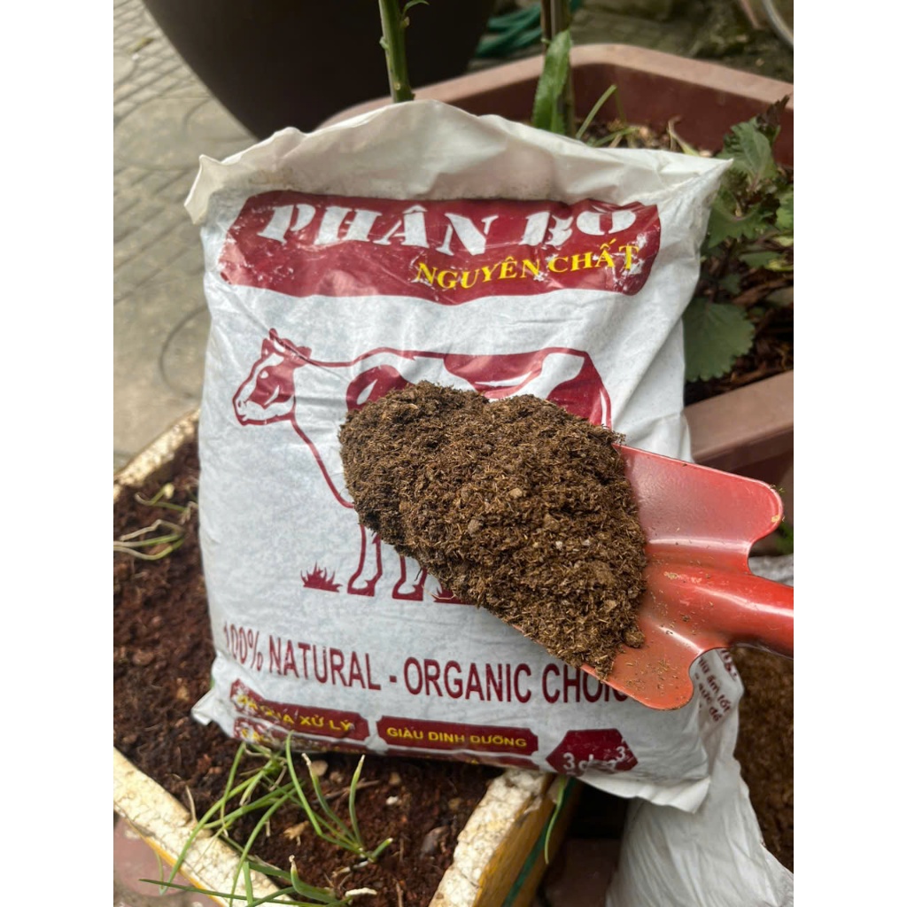 Phân bò nguyên chất đã xử lý ủ hoai mục gói nhỏ 3dm3 trộn đất trồng rau sạch, trồng hoa cảnh, hoa hồng hoa lan