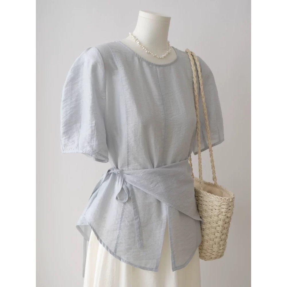 𝗧𝗶𝗲𝗻 𝗟𝗶𝗻𝗲𝗻-| LYLINEN| Áo Tơ kèm vạt tà