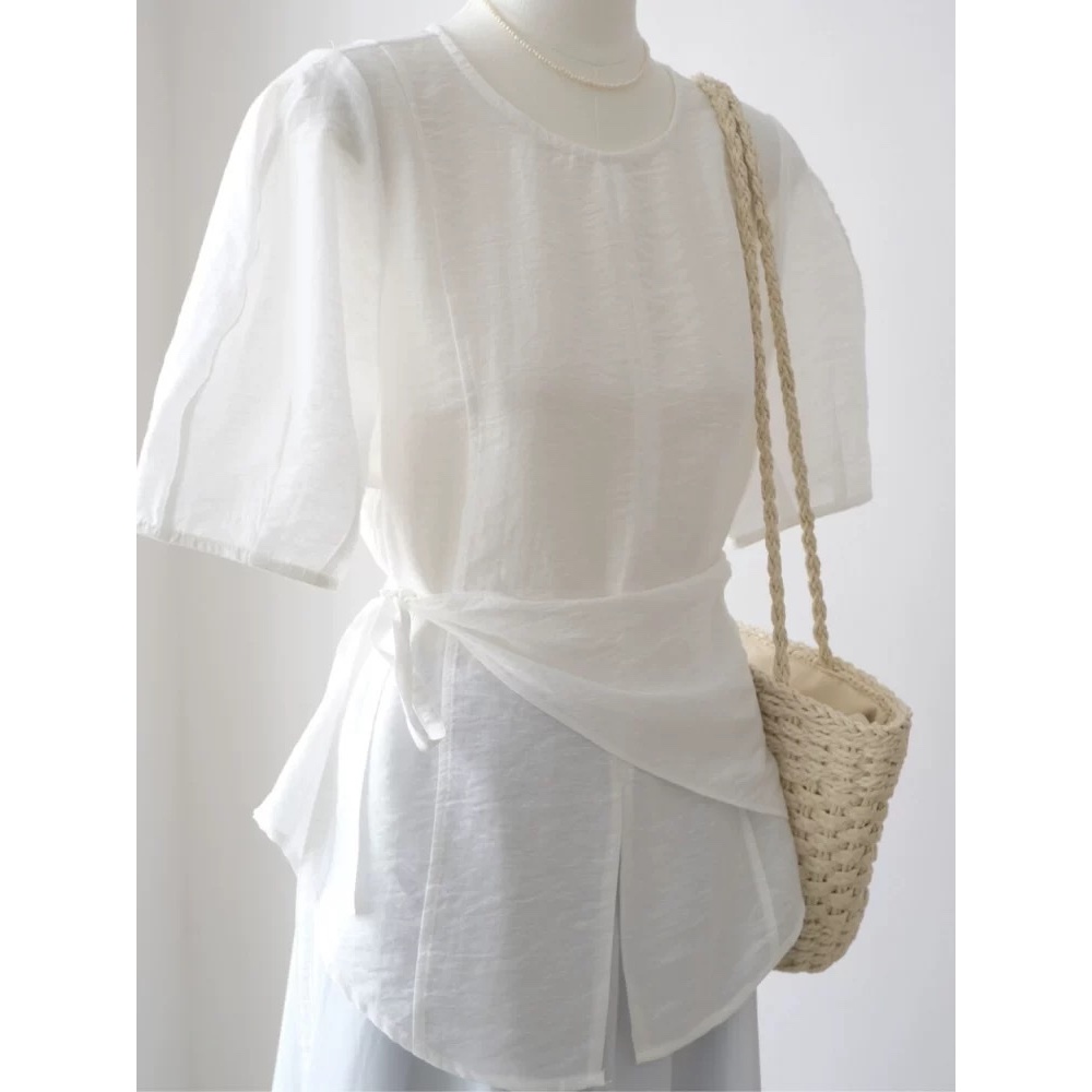 𝗧𝗶𝗲𝗻 𝗟𝗶𝗻𝗲𝗻-| LYLINEN| Áo Tơ kèm vạt tà