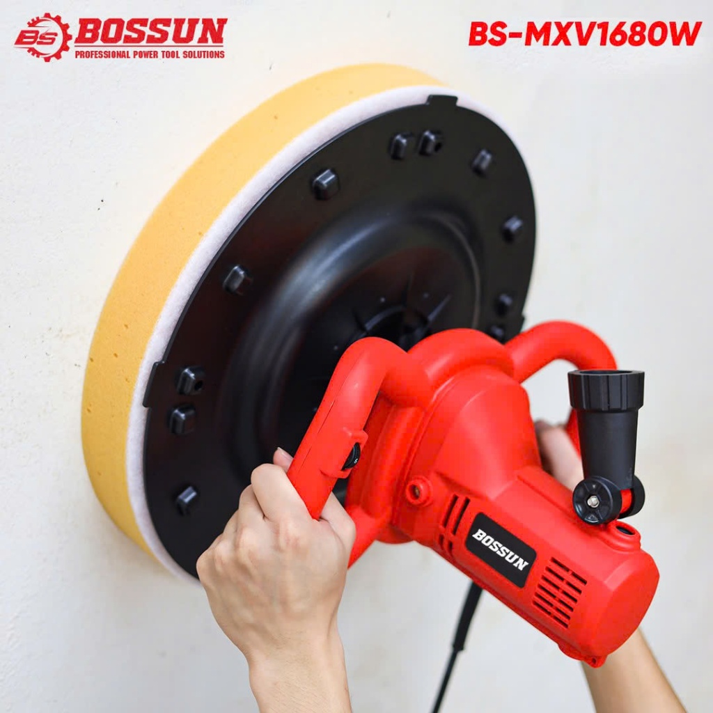 [Bảo Hành 12Th] Máy Xoa Vữa Đa Năng Bossun BS-MXV1680W Xoa Vữa Trát Tường, Chà Nhám, Đánh Bóng, Khuấy Sơn - 6 Tốc Độ