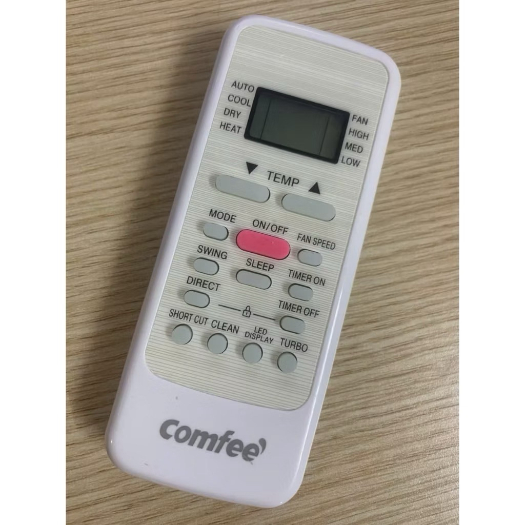 Điều khiển máy lạnh điều hoà Comfee 1 và 2 chiều mẫu nút ngắn hồng