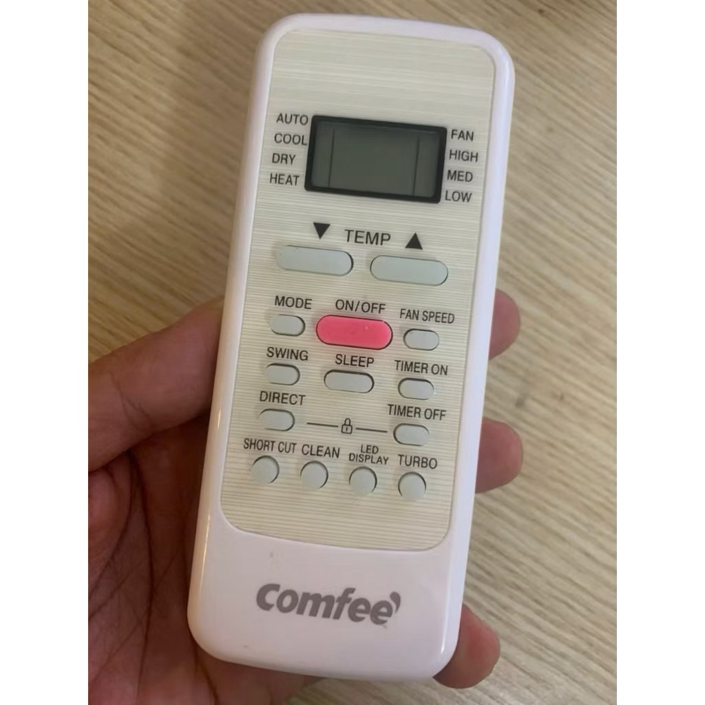 Điều khiển máy lạnh điều hoà Comfee 1 và 2 chiều mẫu nút ngắn hồng