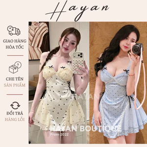 HT139a Váy ngủ 2s sexy phối ren hoạ tiết tim kèm ĐỆM LÓT, đồ ngủ lụa triết eo tôn dáng HT139a