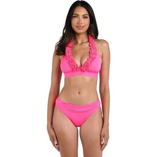 Nhiều mẫu> Set bơi 2 mảnh LA BLANCA, bikini đi biển nữ màu hồng phối hoa siêu xinh sẵn đệm ngực hàng VNXK