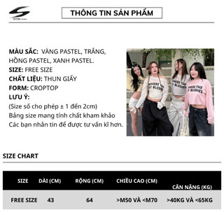 Áo Thun Giấy Croptop SKY BLUS Tay Dài Freesize | SSSTORE.Aesthetic