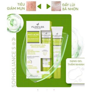 Gel Chấm Mụn Làm Dịu, Giảm Sưng, Khô Cồi 24H Floslek Anti Acne 24H System Spot Gel