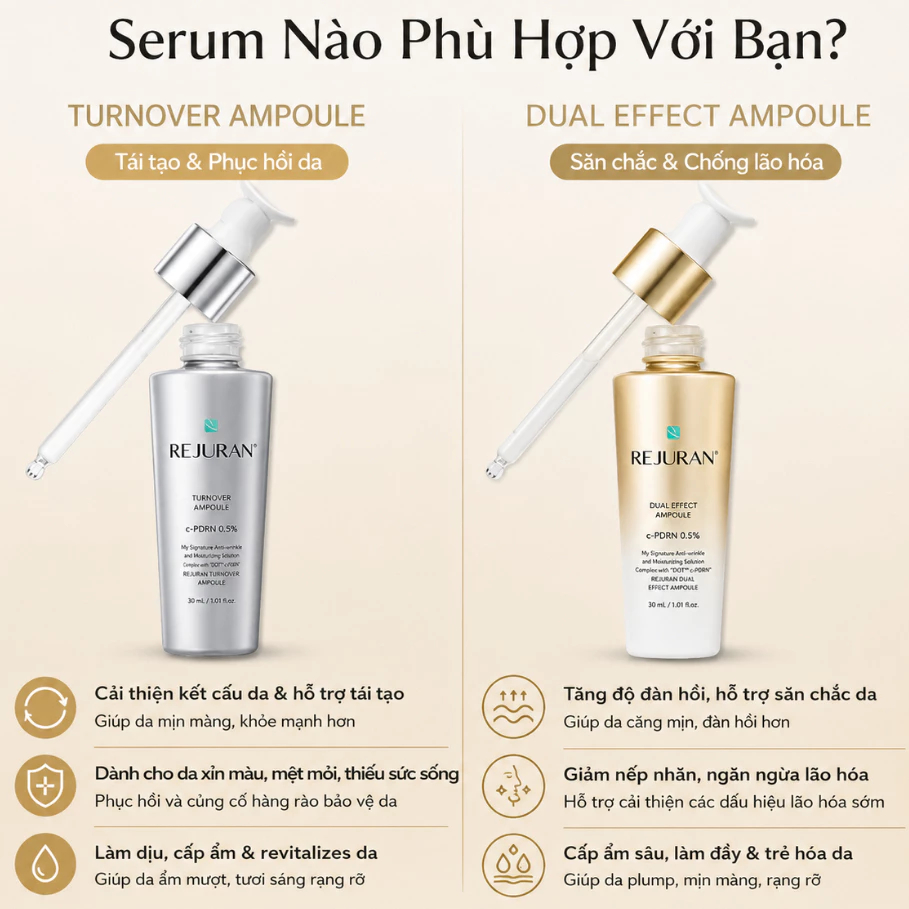 [HÀNG CTY] Tinh Chất Trẻ Hóa, Sáng Da REJURAN c-PDRN 0.5% Turnover Ampoule/ Healer Dual Effect Ampoule 30ml