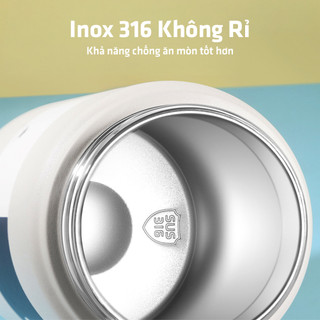 Bình nước giữ nhiệt Photres Innifite 1000ml inox 316 cao cấp 7 lớp cách nhiệt có quai xách tiện lợi bình 1 lít