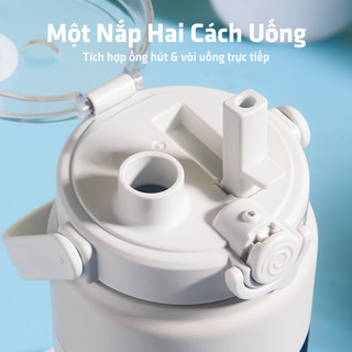 Bình nước giữ nhiệt Photres Innifite 1000ml inox 316 cao cấp 7 lớp cách nhiệt có quai xách tiện lợi bình 1 lít