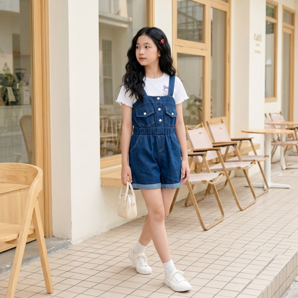 Yếm jean đùii cho bé gái size đại BEESHOP H26007