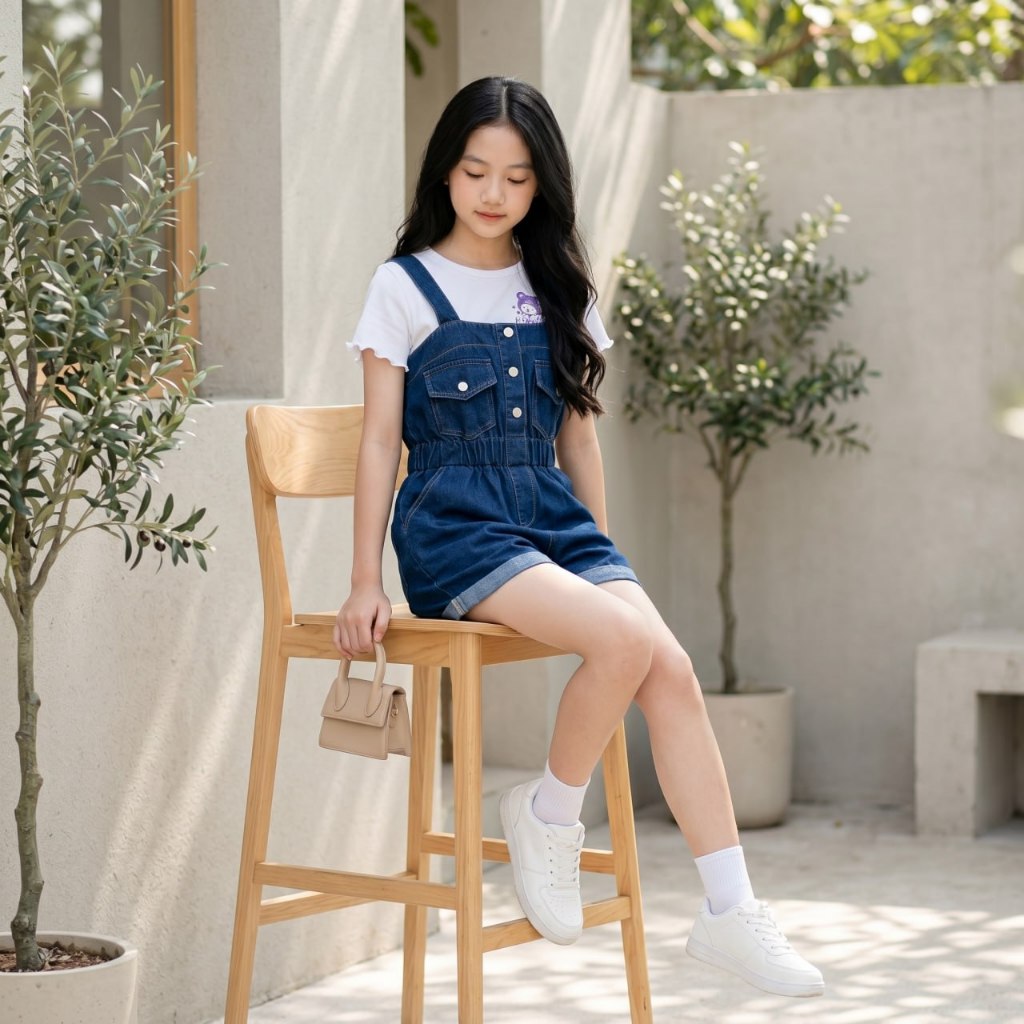 Yếm jean đùii cho bé gái size đại BEESHOP H26007
