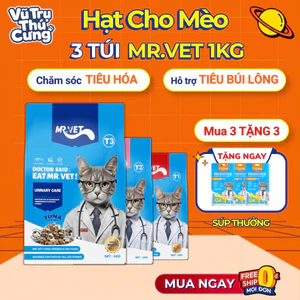 Hạt Mr.Vet Topping Thịt Sấy Không Độn Ngũ Cốc, Hỗ Trợ Mượt Lông Da Cho Mèo