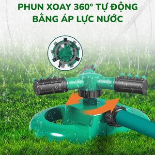 Vòi Phun Nước Xoay 360 Độ Tự Động | Đầu Tưới Cây Phun Mưa Tưới Cỏ Sân Vườn Điều Chỉnh Góc Phun