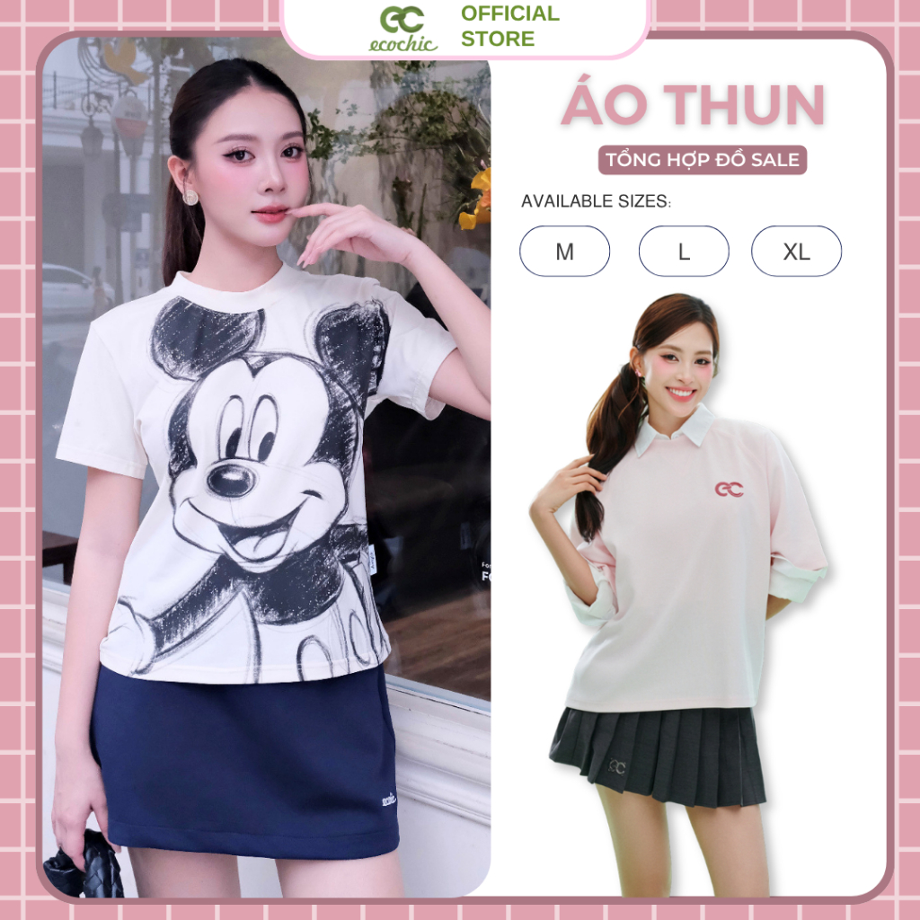 (LINK SALE TỔNG HỢP) Áo Thun ECOCHIC Local Brand Chính Hãng Premium Cotton Nhiều Loại Form Dáng B138