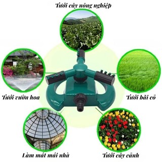 Vòi Phun Nước Xoay 360 Độ Tự Động | Đầu Tưới Cây Phun Mưa Tưới Cỏ Sân Vườn Điều Chỉnh Góc Phun