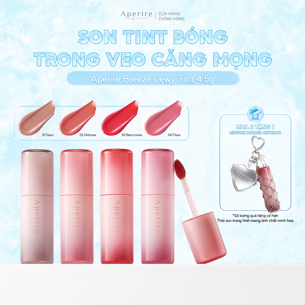 Son Tint Bóng Trong Veo Căng Mọng Aperire Breeze Dewy Tint 4.5g