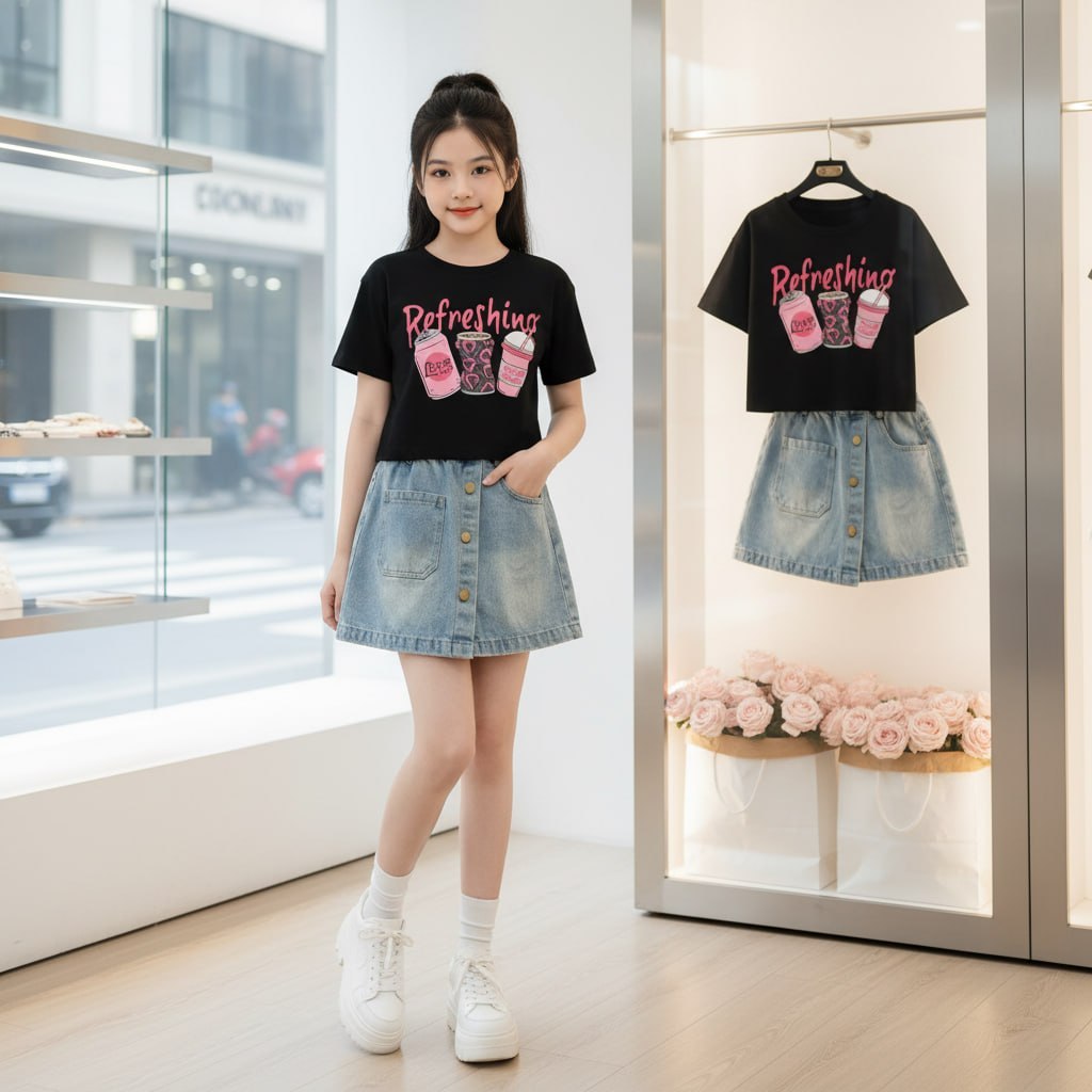 Quần váy jean cho bé gái size đại BEESHOP H26015