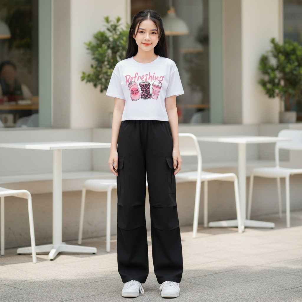 Áo croptop trà sữa cho bé gái size đại BEESHOP H26016