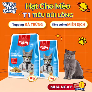 Thức Ăn Hạt Cho Mèo Mr.Vet T1 Hỗ Trợ Tiêu Hóa Nhạy Cảm, Tiêu Búi lông