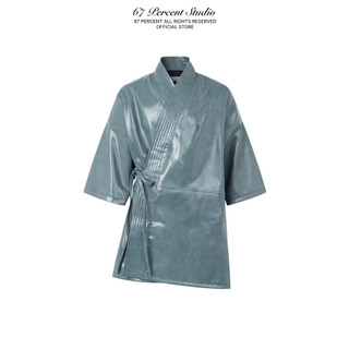 Áo Khoác Da Dáng Dài Phong Cách Nhật Bản 67PERCENT/67% - OBI LEATHER JACKET