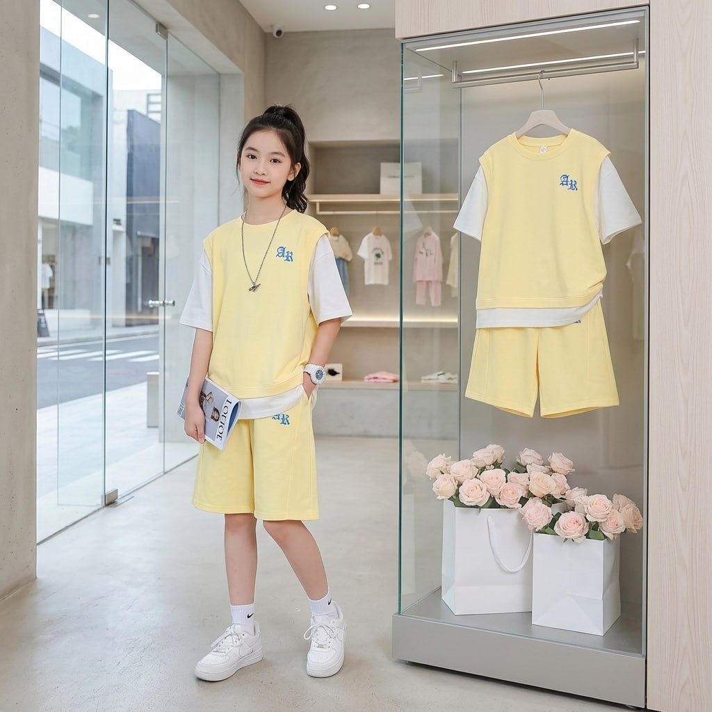 Set thể thao AR cho bé gái size đại BEESHOP H26022