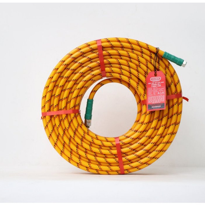 Dây Xịt Áp Lực 3 lớp Oshima No.1 8.5mm x 50m, Áp lực tối đa 280kg - Đầu Nối Nhanh - 1 đổi 1 12 tháng