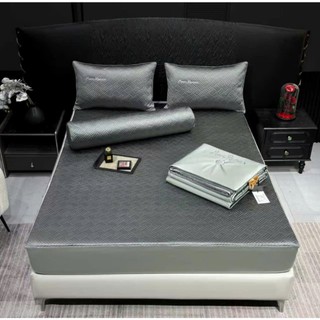 Bộ 5 món chăn ga gối lụa băng MARC RENIER M2T BEDDING -gồm 1 ga giường, 2 vỏ gối nằm, 1 vỏ gối ôm và 1 chăn hè chần bông